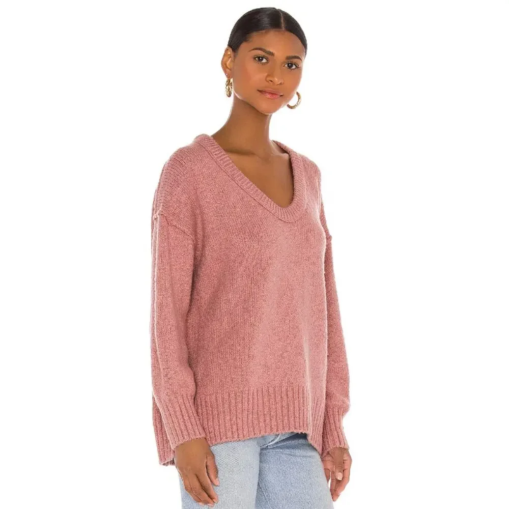 Free People‎ Brookside Tunic Sweater Oversize Alpine Rose X-Small Cozy Winter